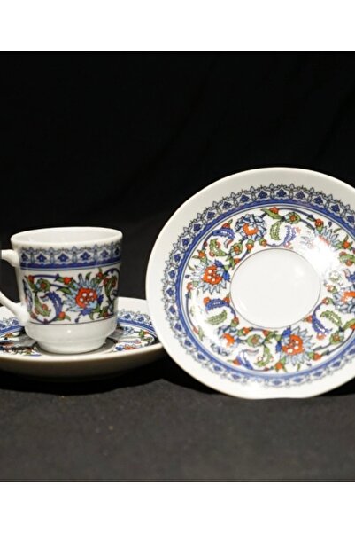 Kütahya Motifli Türk Kahvesi Fincan Takımı - 6'lı Set
