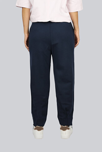 Naar Women's Regular Fit Cotton Straight Leg Navy Blue Trousers Naar91255-Dark Blue