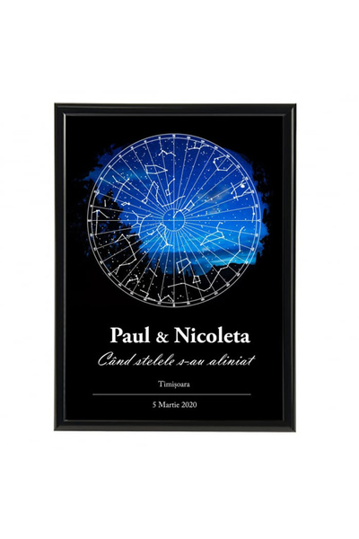 Legendary Gifts Tablou personalizat cu harta stelelor