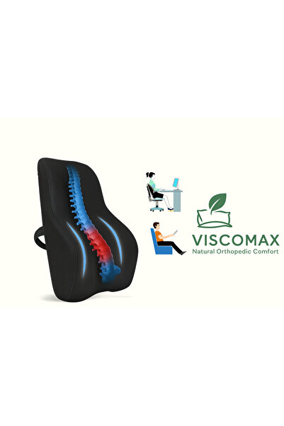 VİSCOMAX Hafızalı Köpük Sırt Yastığı -Ofis ve Araba Koltuğu için Ergonomik Ar...