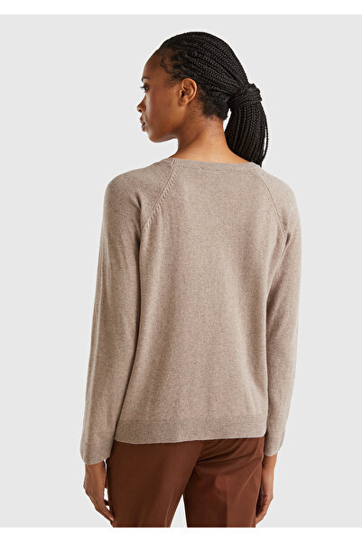 United Colors of Benetton Pulover pentru femei din amestec de cașmir, maro