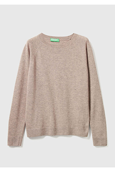 United Colors of Benetton Women's Tan Cashmere Blend Sweater