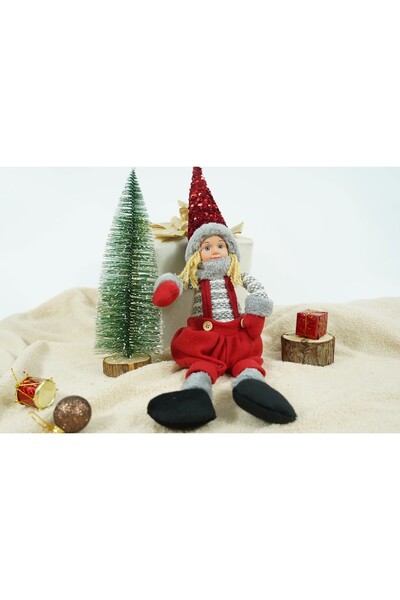 Flippy Christmas Ornament, Doll, Flippy, Red/Grey, Textile, 62 cm