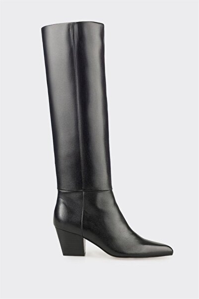 Elle Shoes Siyah Deri Kadın Çizme