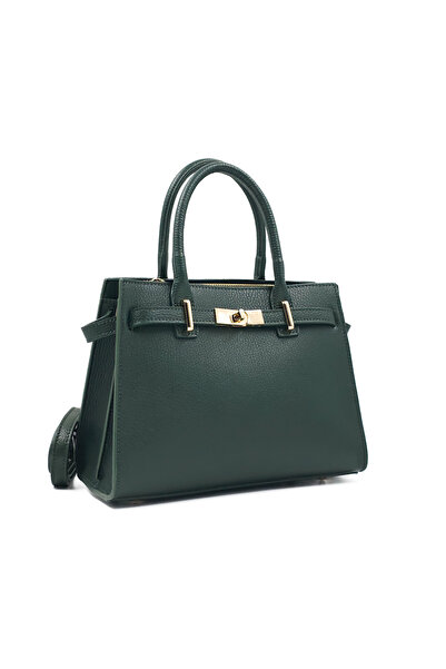 Posete Fagaras Poseta Piele Louise - Verde Inchis, 3 Compartimente, 3 Buzunar...