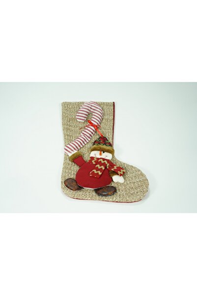 Flippy Gift Stocking, Flippy, With Snowman Pattern, Size 20x45 cm, Textile, Indoor, Multicolor