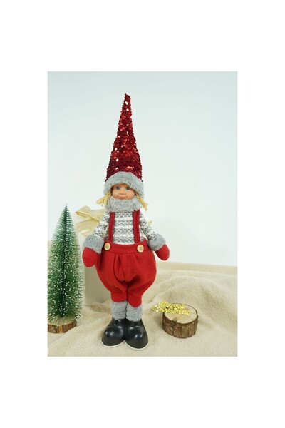 Flippy Christmas Ornament, Doll, Flippy, Red/Grey, Textile, 58 cm
