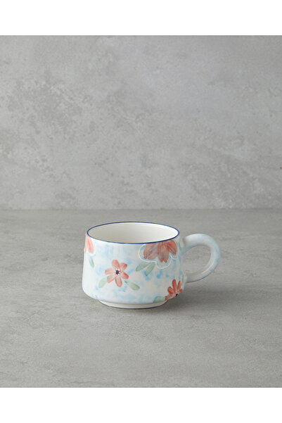 English Home Pastel Blooming Seramik Kupa 260 ml Mavi - Kırmızı -Yeşil