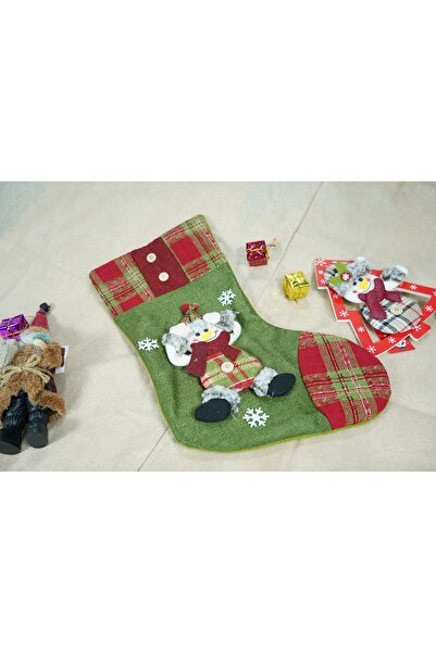 Flippy Gift Stocking, Flippy, With Elf Pattern, Green, Size 20x30 cm, Textile, Indoor