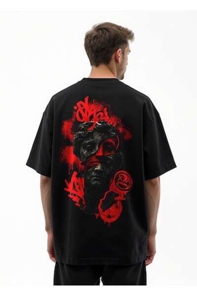 OEM Tricou negru de damă din bumbac cu imprimeu Teddy Bear (OEM)