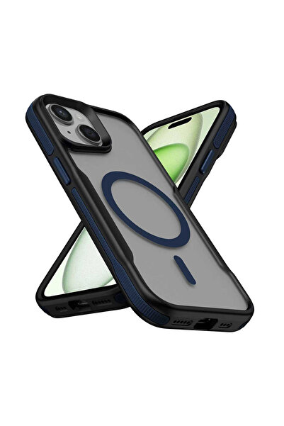 Ummeslem Apple iPhone 13 için Uyumlu Kılıf M-safe Şarj Özellikli Renkli Kenar...