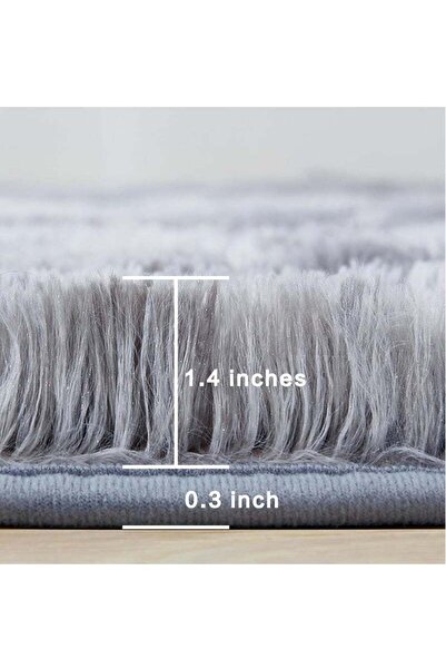 COOYA Area Rug For Living Room, Tie-Dyed Light Grey Soft Fuzzy Plush Indoor Carpets For Bedroom