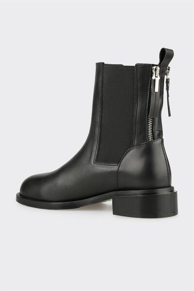 Elle Shoes Siyah Deri Kadın Klasik Bot