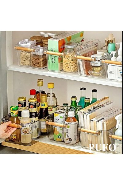 PUFO Practical box for organization and storage with handle, 38 cm- ideal for home, office or bathroom