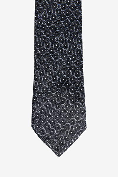 ALTINYILDIZ CLASSICS Men's Black-Grey Patterned Tie