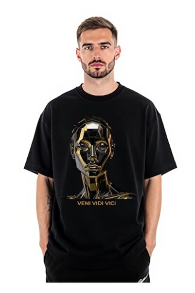 OEM Tricou bărbătesc lejer „Veni Vidi Vici” – 100% bumbac, mărimea XL