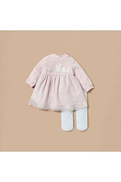 giggles Duck Applique A-Line Dress with Stockings