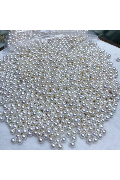 tuhafiyecimiz Krem Tam İnci Dökme 100 gram – Çivileriyle 6 mm Krem Boncuk | 1...