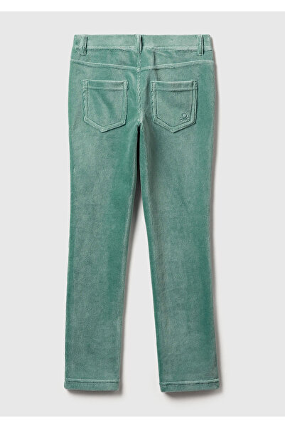 United Colors of Benetton Girl's Grey-Green Velvet Tights