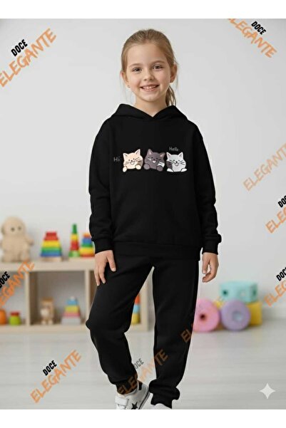 DOCE ELEGANTE SET DE TRENING PENTRU COPII IMPRIMAT KAFADARLAR PISICĂ