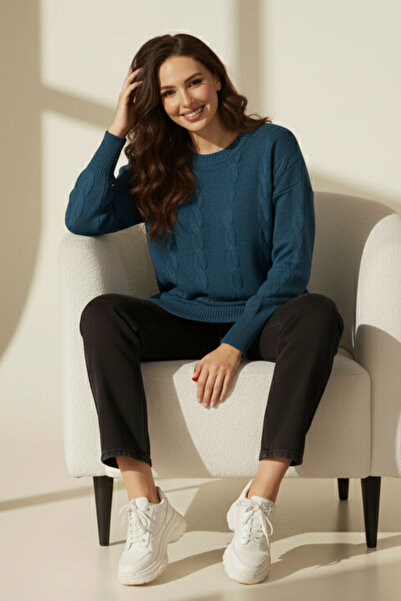 benguen Tricotaj împletit Pulover K6005 Petrol