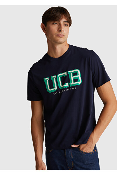 United Colors of Benetton Bărbați, albastru marin-UCB bumbac 100% Logo fronta...