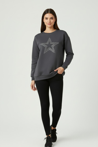 UNCİA OUTDOORS Ženska majica Big Star Štampano Oversize kroj ležerna dukseric...