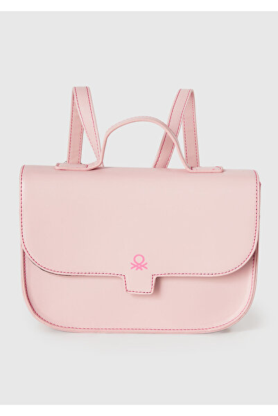 United Colors of Benetton Girl's powder pink contrast color synthetic leather...