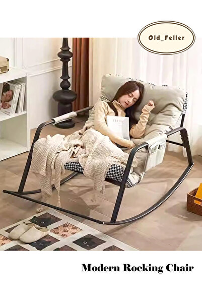 Old_Feller Double Rocker Recliner Chair with/Storage & Cushion - Indoor/Outdoor Lounge Chair for Patio/Garden