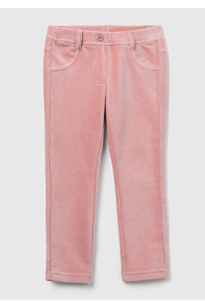 United Colors of Benetton Κοριτσίστικο κολάν Dusty Pink κοτλέ Velvet