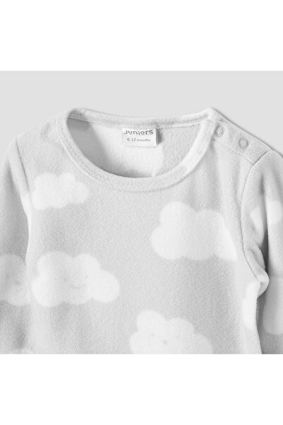 Juniors All-Over Cloud Print Long Sleeves T-shirt and Elasticated Pyjama Set
