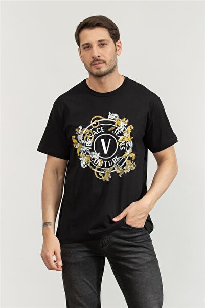 VERSACE JEANS COUTURE Erkek Bisiklet Yaka T-Shirt