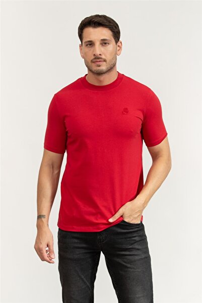 Karl Lagerfeld Erkek Bisiklet Yaka T-Shirt Kırmızı