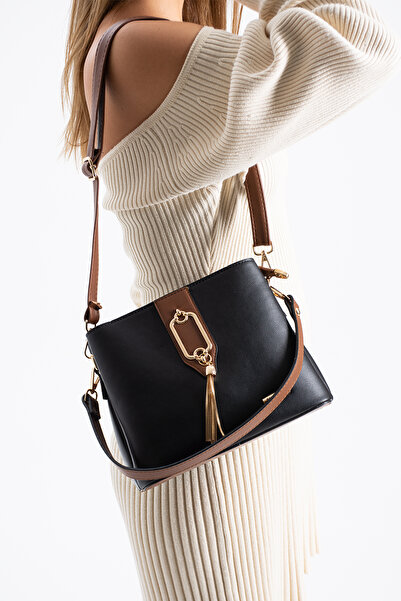 Sanmorris Sn 1438 Women's Shoulder Bag Handbag Arm Bag Daily Black-Tan