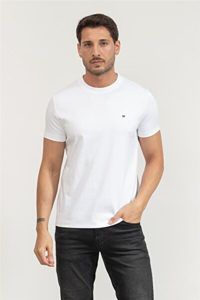 Tommy Hilfiger Luxury Interlock Tee Erkek Bisiklet Yaka T-Shirt Beyaz