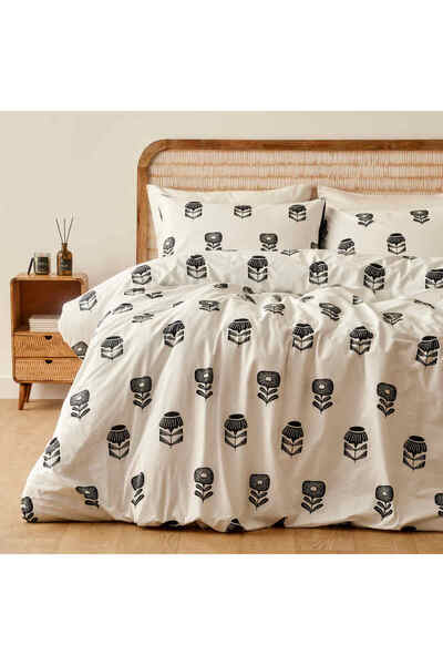 Bella Maison 100% Cotton Grace Double Duvet Cover Set White (200X220 cm)