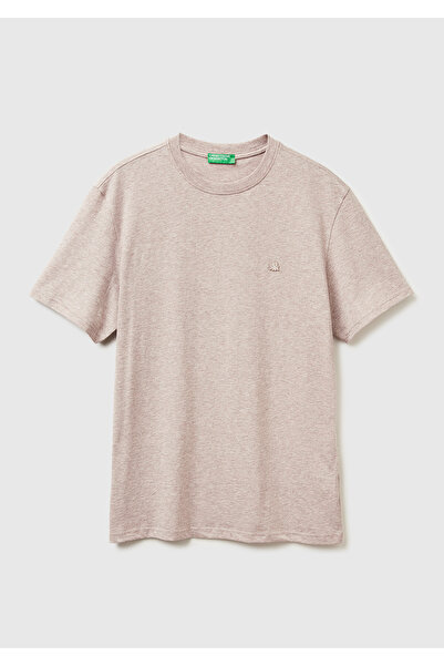 United Colors of Benetton Tricou pentru bărbați, gri bumbac 100% cu logo brod...