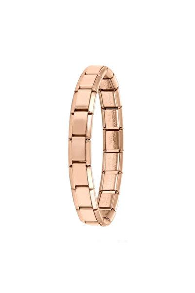 Alsem 18 Ayar Gold Kaplama Lüks İtalyan Tasarım Bileklik , Rose Gold Charm Bi...