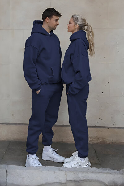 BayBayan UNİSEX 3 İPLİK ŞARDONLU OVERSİZE ÇİFTLERE ÖZEL EŞOFMAN TAKIMI (TEKLİ)