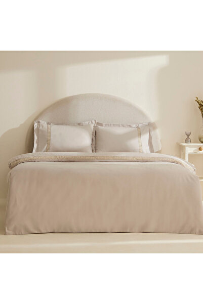 Karaca Home Lumi 100% Cotton Satin Double Satin Duvet Cover Set Stone