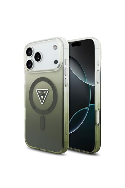 Guess MagSafe IML Gradient Case with Triangle Logo for iPhone 17 Pro Max – Transparent / Khaki