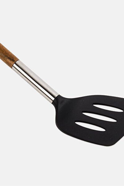Kitchenera Flexible Silicone Slotted Turner, Black