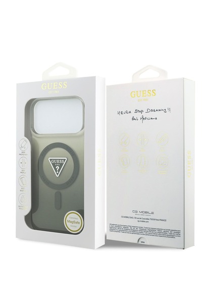 Guess MagSafe IML Gradient Case with Triangle Logo for iPhone 17 Pro Max – Transparent / Khaki