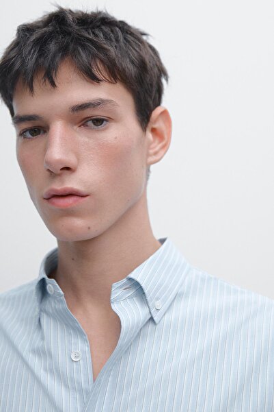 Massimo Dutti Regular fit çizgili poplin gömlek