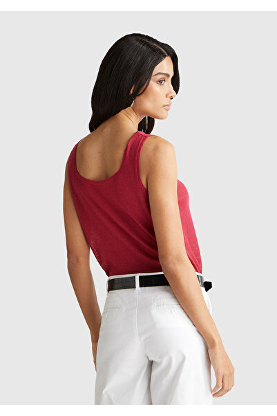 United Colors of Benetton Women's Fuchsia Alpaca and Wool Blend Knitwear Tank Top