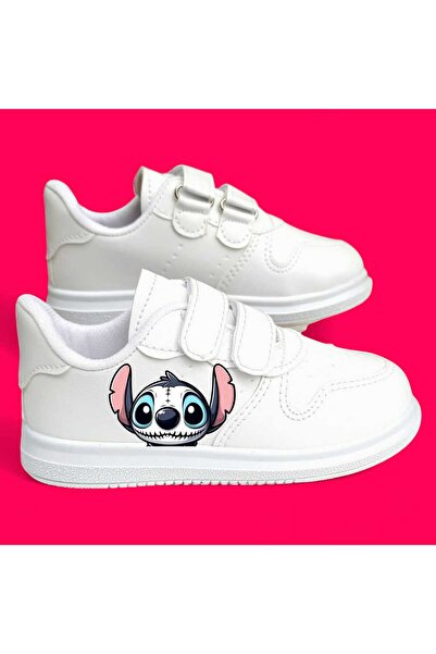 LİASSHOES Grey Laylo Printed White Striped Children's Sports Shoes Sneaker