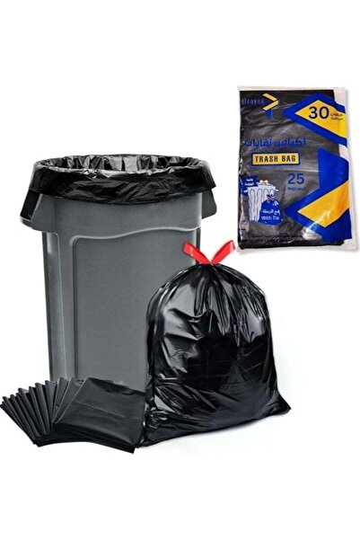 AlsayedP أكياس قمامة شديدة التحمل سعة 30 جالونًا مع رباط، أكياس قمامة بلاستيك...