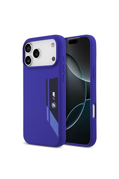 BMW جراب MagSafe السائل المصنوع من السيليكون - شعار عمودي لجهاز iPhone 17 Pro...