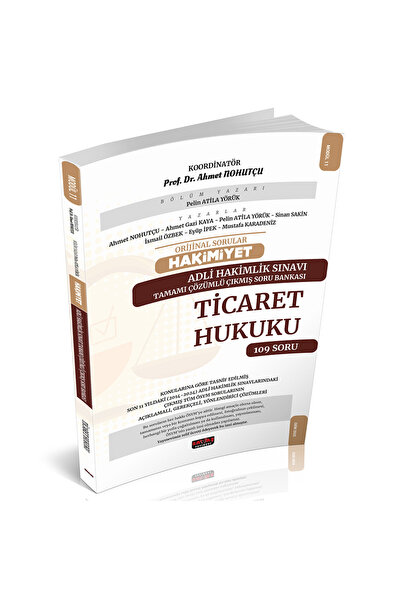 Savaş Yayınevi Orijinal Sorular HAKİMİYET Adli Hakimlik Ticaret Hukuku Çıkmış...