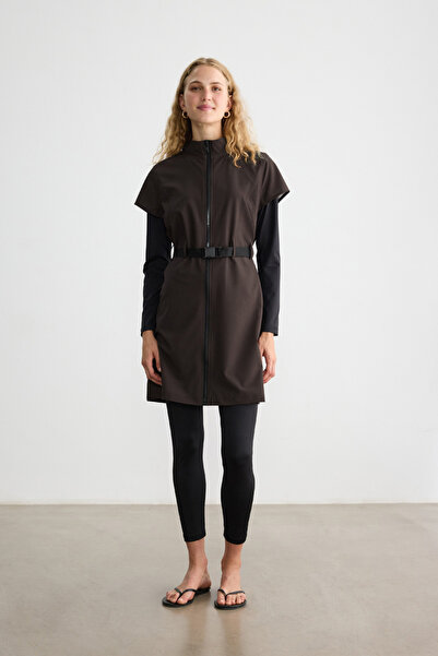 BE BLUE Brown Belt Detail Swimsuit